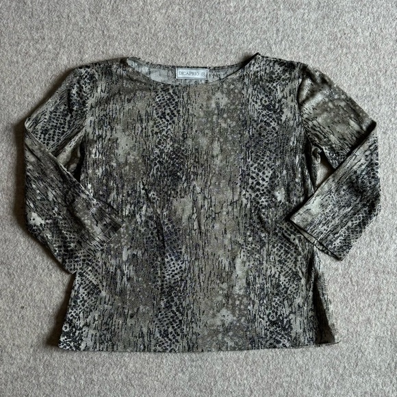 Y2k metallic snake print long sleeve top - Picture 1 of 6